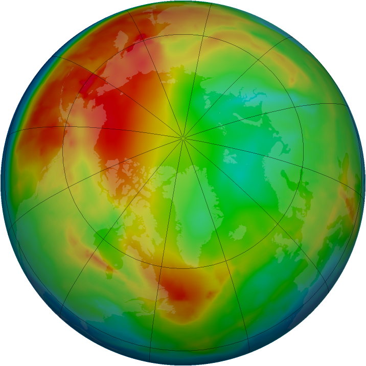 Arctic ozone map for 17 January 2010